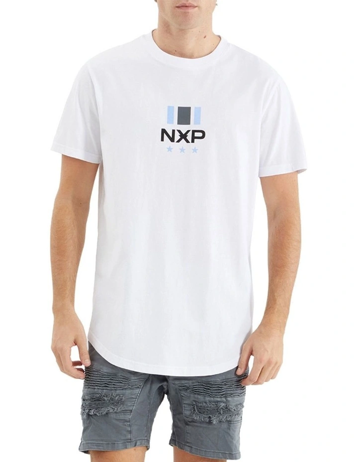 Line Dual Curved Tee in Optical White image 2