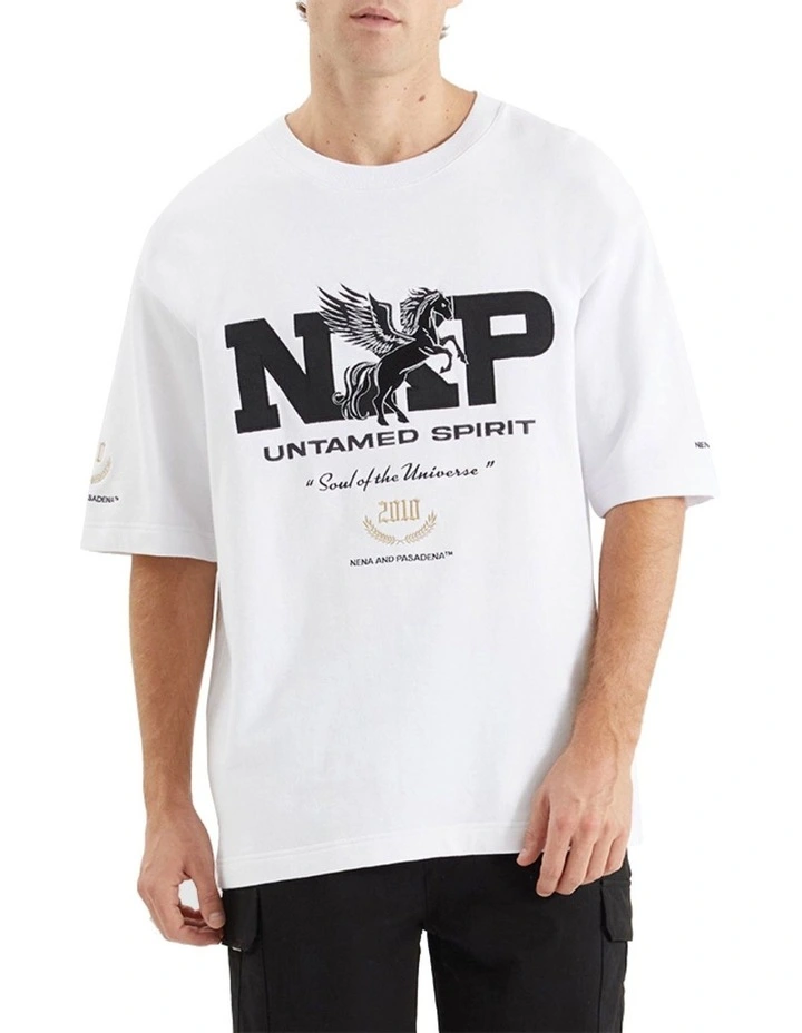 Fatal Loopback Oversized Tee in Optical White image 1