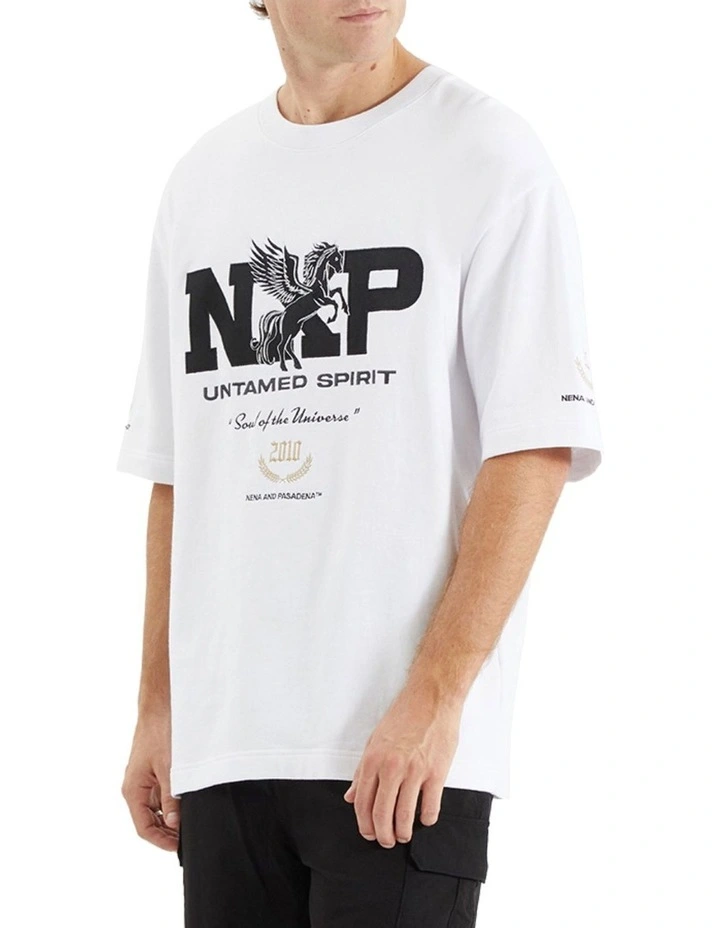 Fatal Loopback Oversized Tee in Optical White image 3