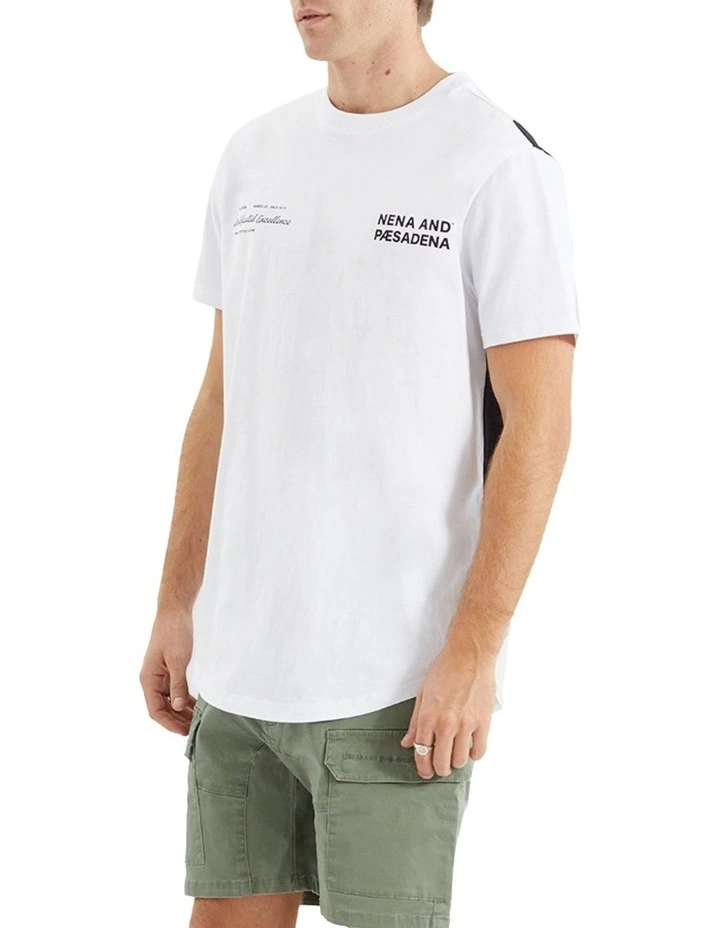 Module Dual Curved Tee in White/Black image 3
