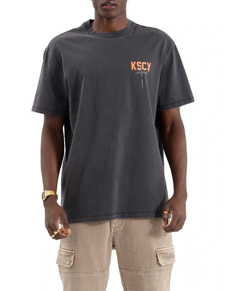 Stormed Relaxed Tee in Black image 2