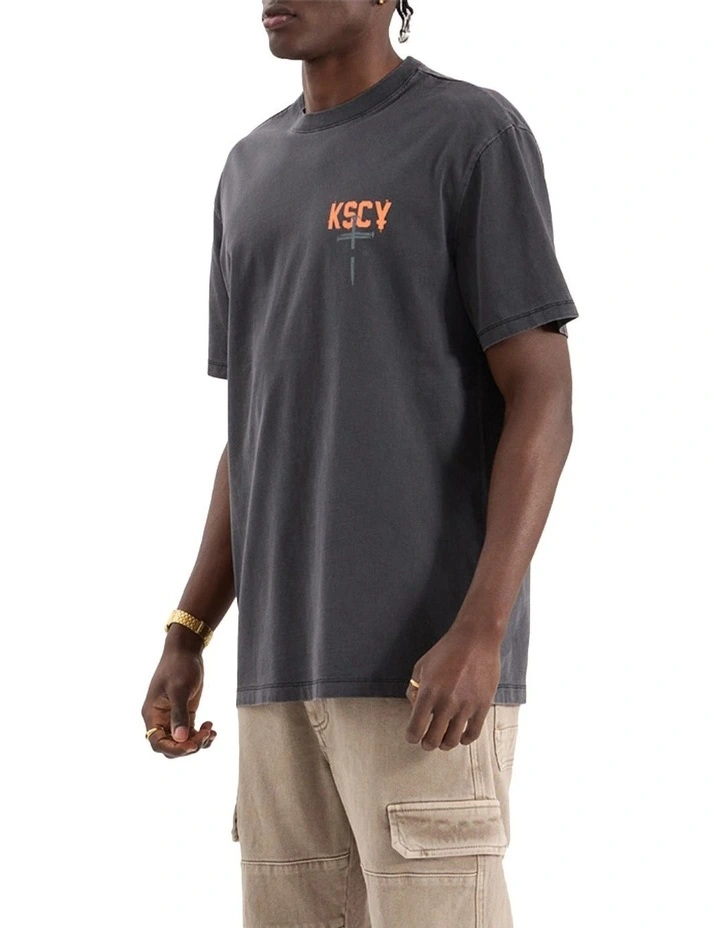 Stormed Relaxed Tee in Black image 3