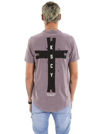 Decay Dual Curved Tee in Grey