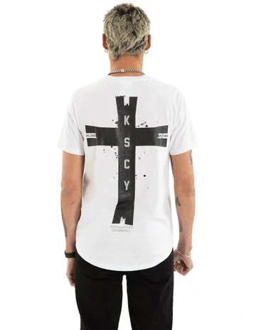 Decay Dual Curved Tee in White