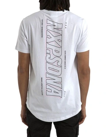 Burns Dual Curved Tee in White
