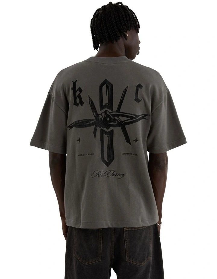 Chained Loopback Street Tee in Charcoal image 1