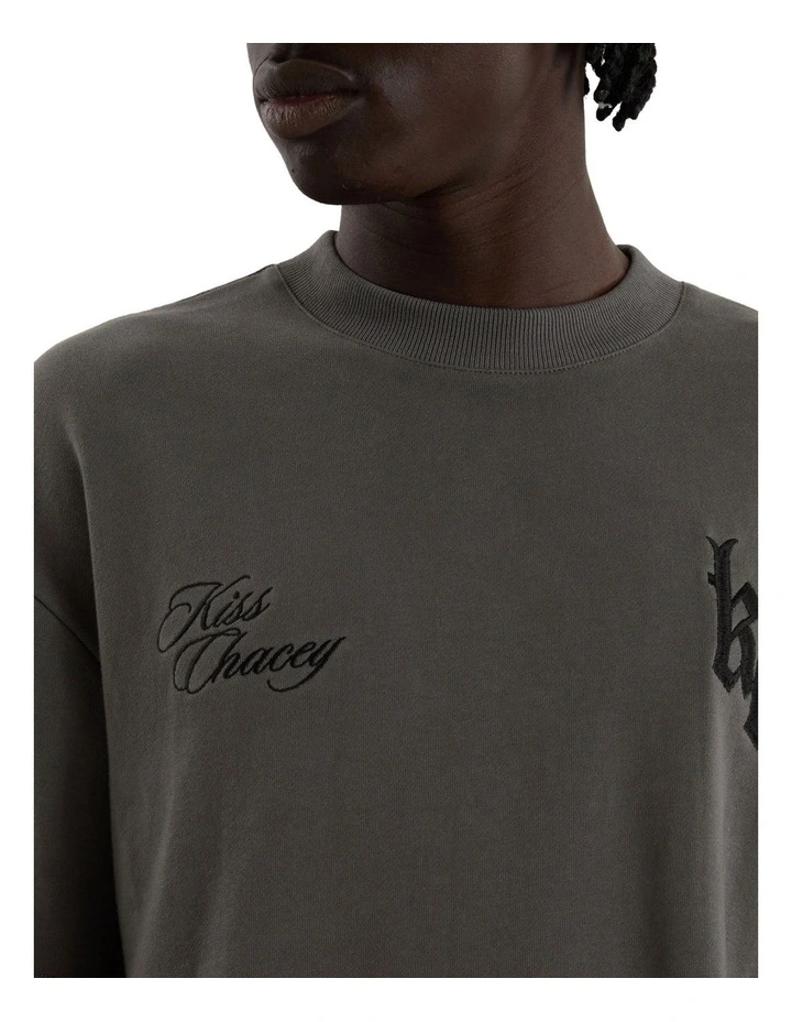 Chained Loopback Street Tee in Charcoal image 3