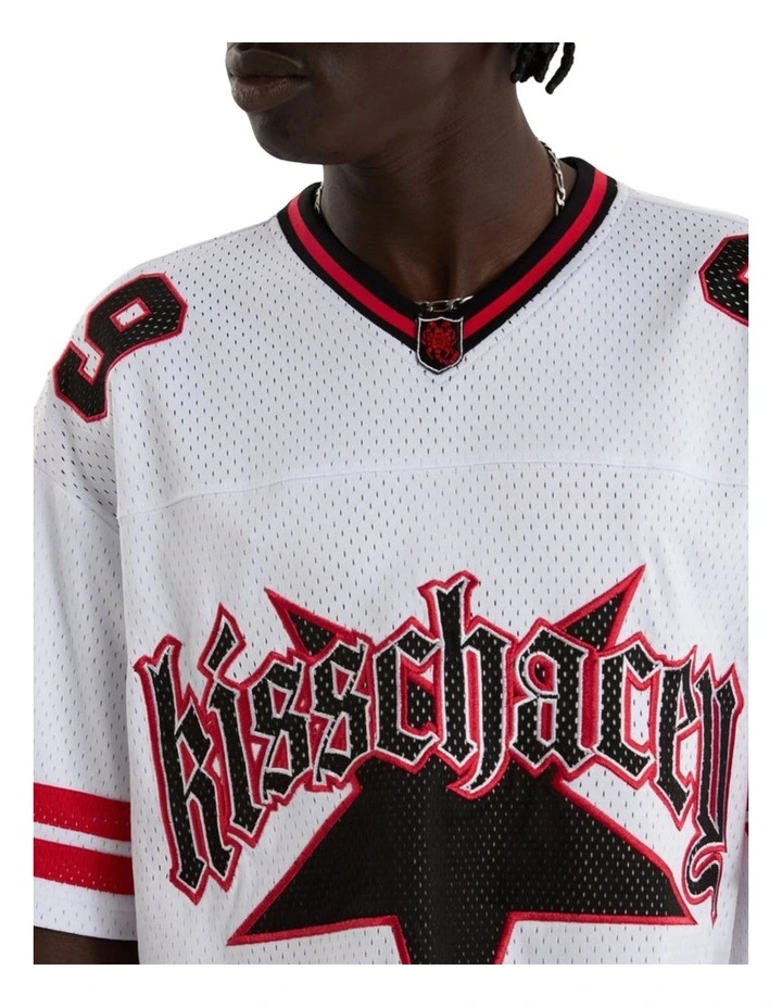 Star Football Jersey T-shirt in White image 3