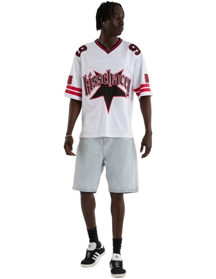 Star Football Jersey T-shirt in White image 4