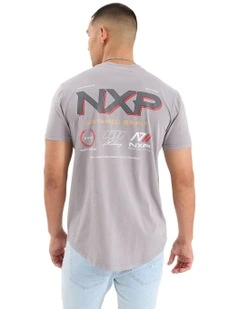 Reverse Dual Curved Tee in Pigment Alloy