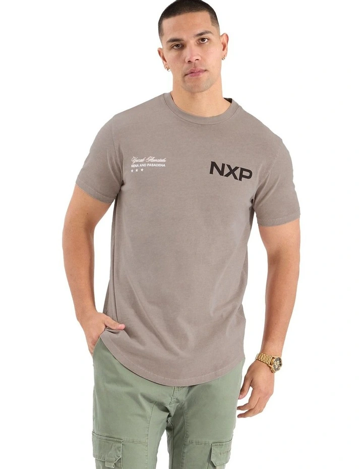 Prancer Dual Curved Tee in Brown image 2