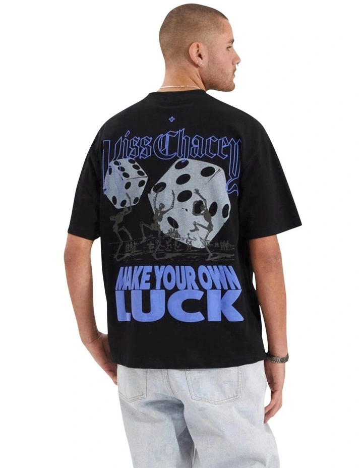 Luck Street Fit Tee in Black image 1