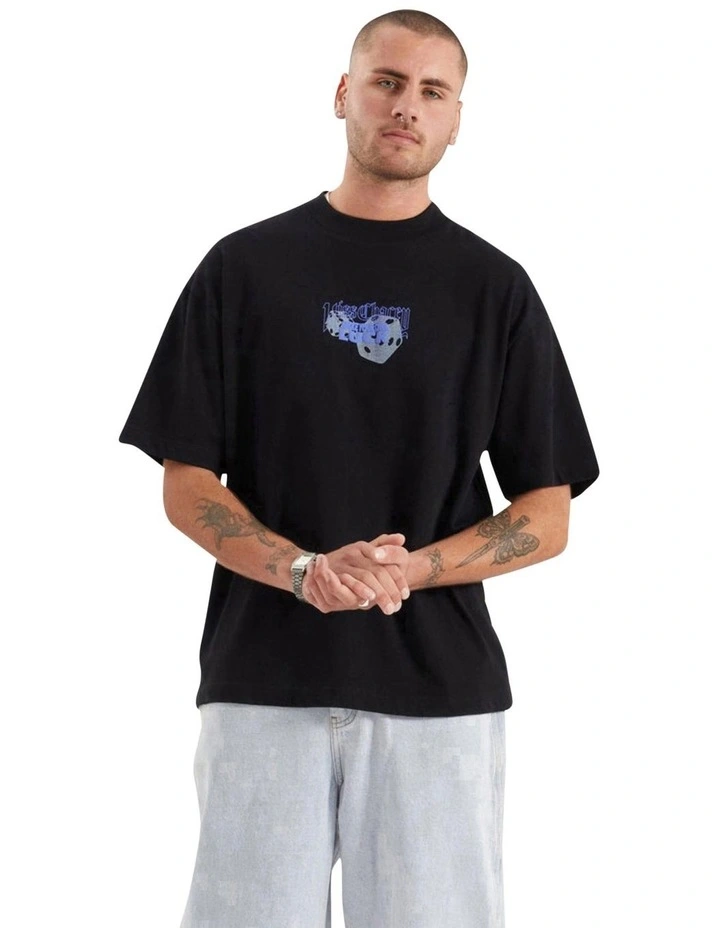 Luck Street Fit Tee in Black image 2