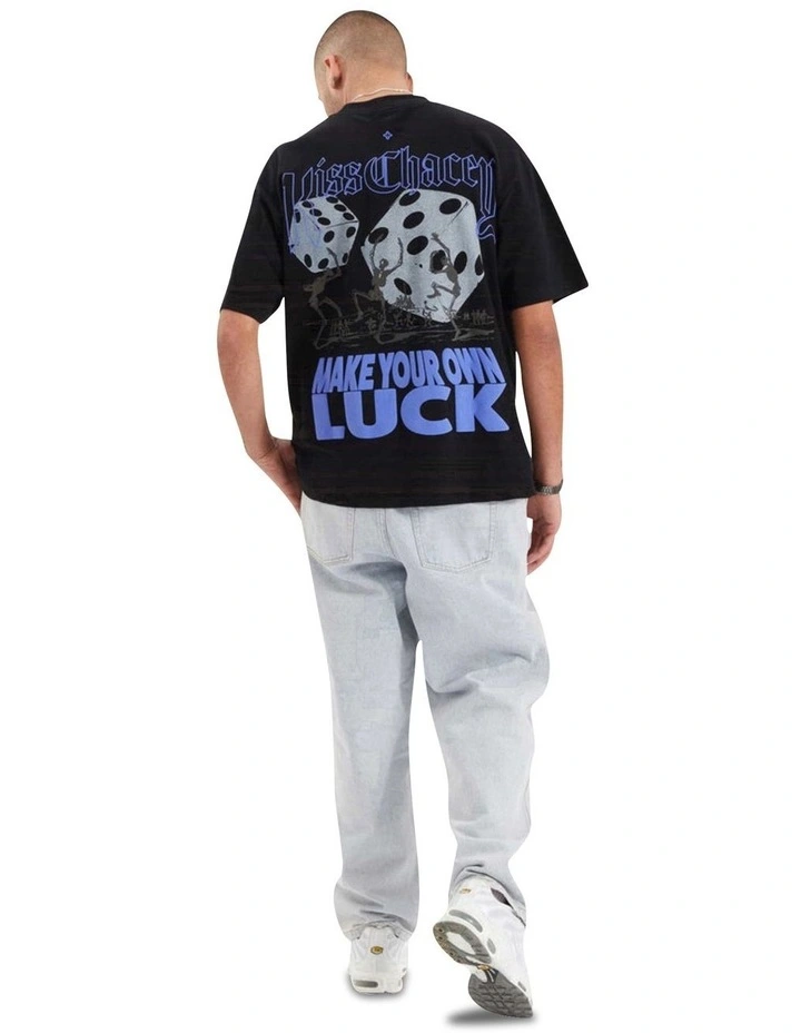 Luck Street Fit Tee in Black image 4