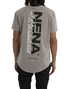 Veered Dual Curved Tee in Grey