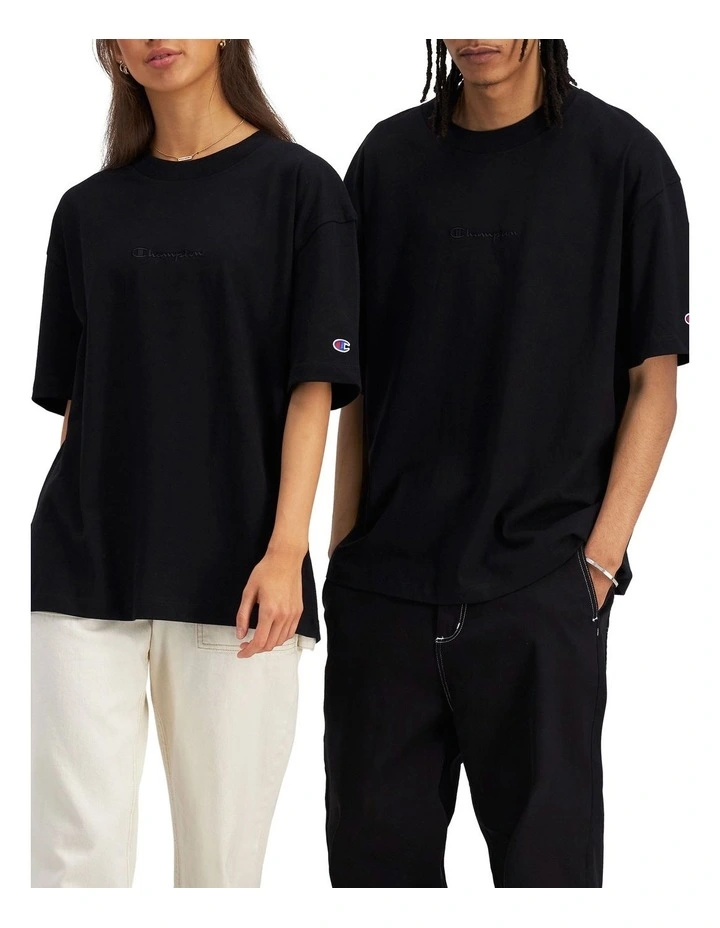 Heritage New Script Tee in Black image 1