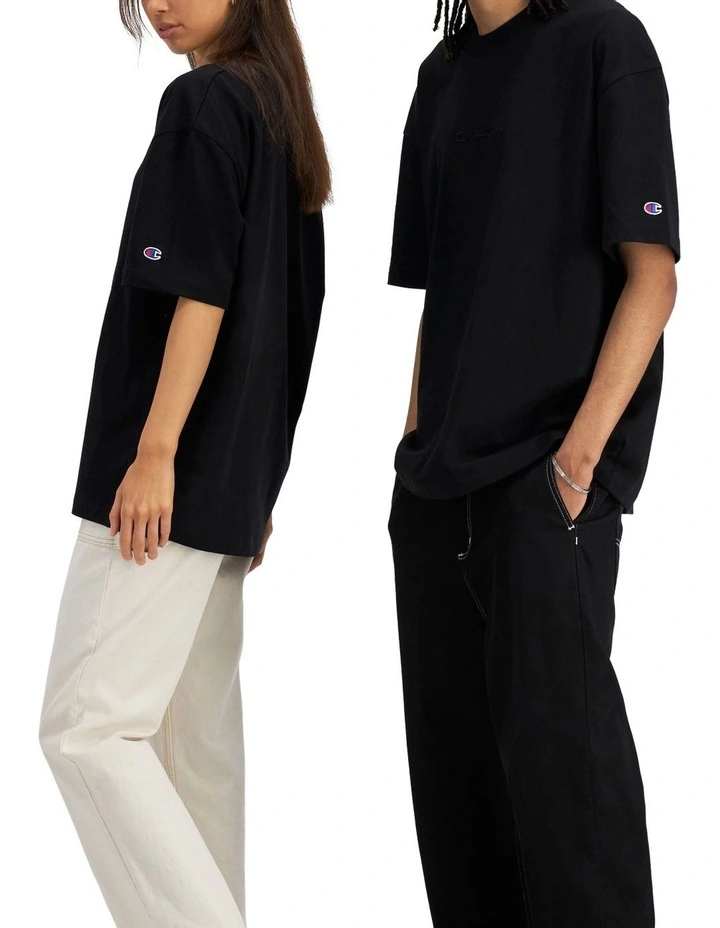 Heritage New Script Tee in Black image 2