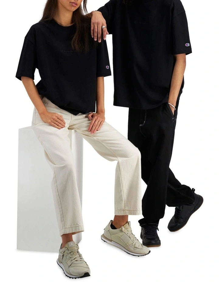 Heritage New Script Tee in Black image 4