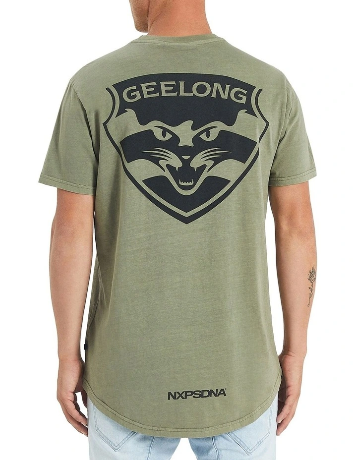 Geelong Curved Hem Tee in Khaki image 1