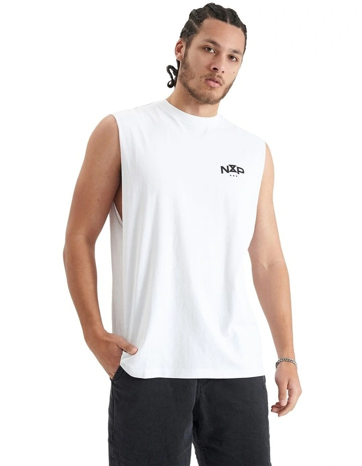 Rogue Relaxed Fit Muscle Tank in Optical White image 2