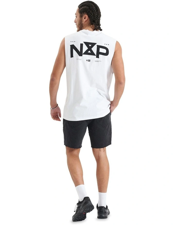 Rogue Relaxed Fit Muscle Tank in Optical White image 3