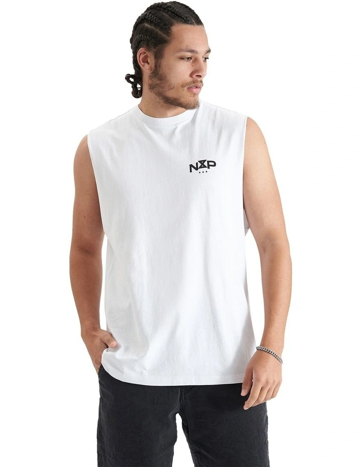 Rogue Relaxed Fit Muscle Tank in Optical White image 4