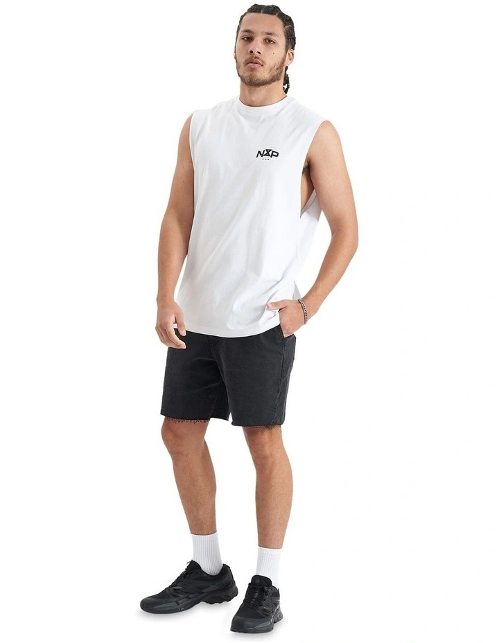 Rogue Relaxed Fit Muscle Tank in Optical White image 7