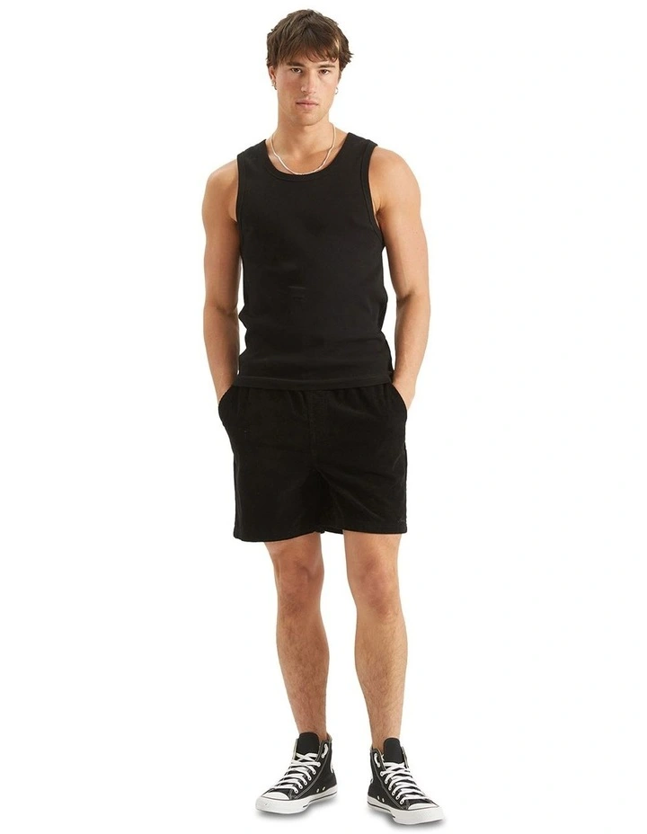 Kai Heavy Waffle Singlet in Black image 2