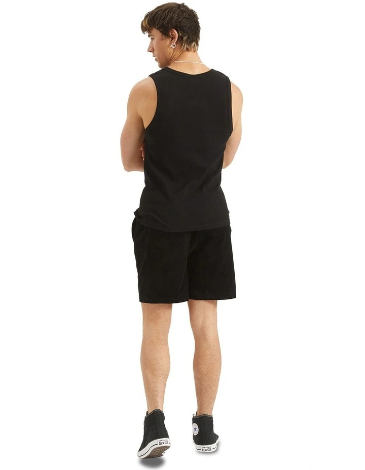 Kai Heavy Waffle Singlet in Black image 5