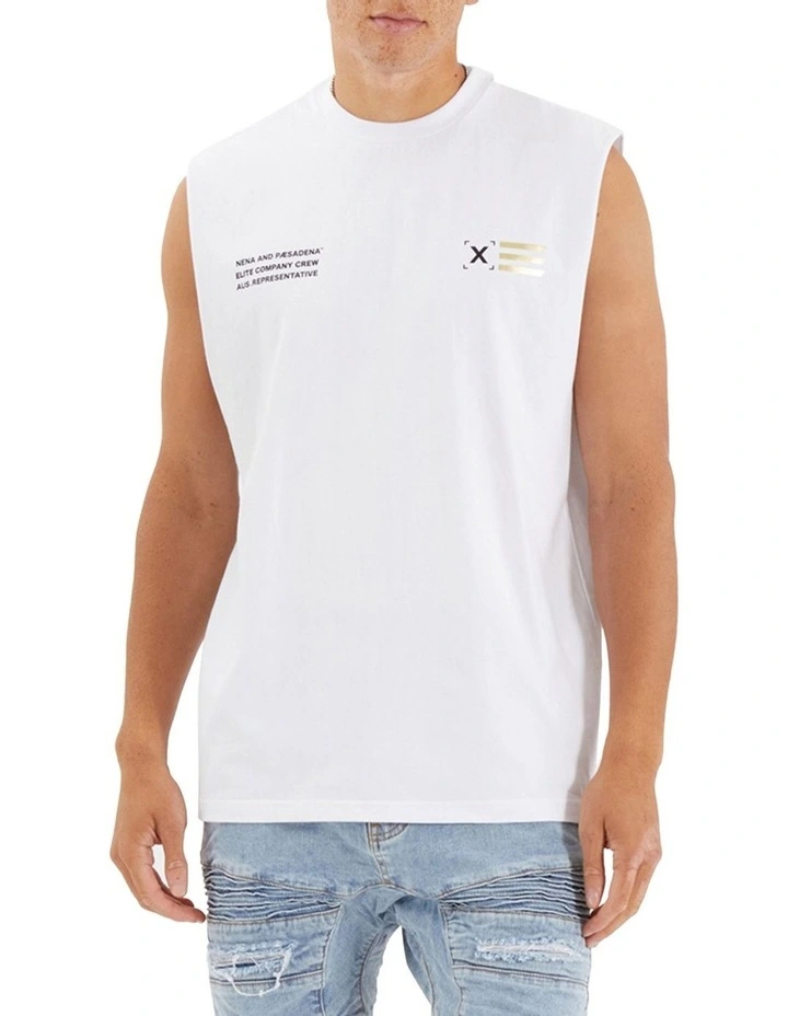 Colony Relaxed Muscle Tee in White image 2