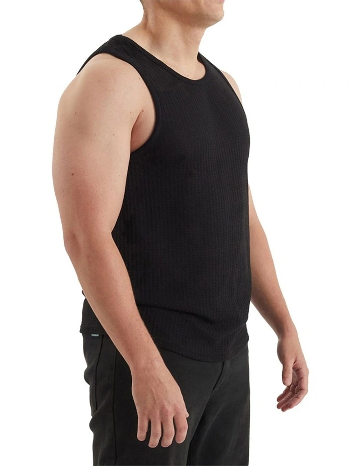 Bryon Knit Singlet in Black image 3