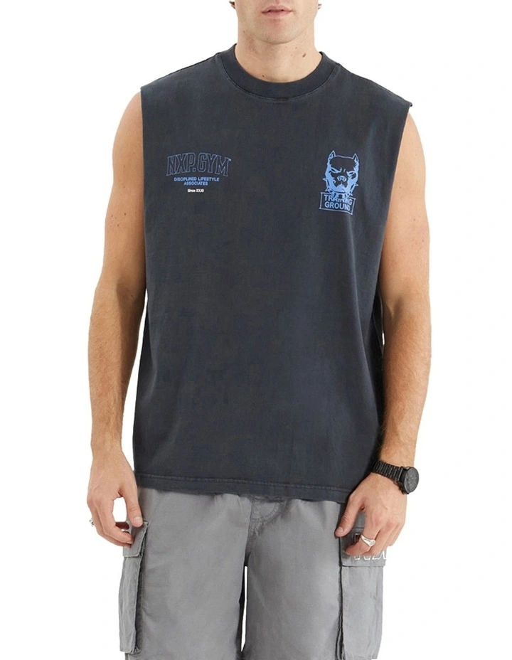 Trait Street Muscle Tee in Pigment Black image 2