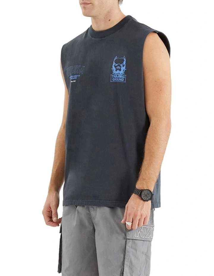 Trait Street Muscle Tee in Pigment Black image 3