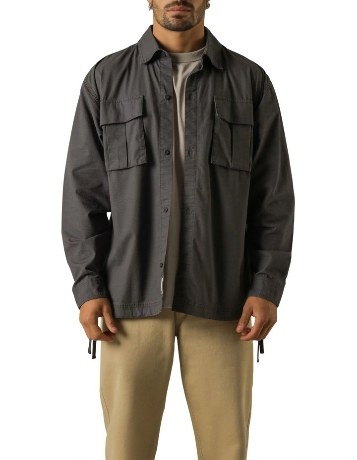 Wyatt Cargo Long Sleeve Shirt in Blueberry image 1