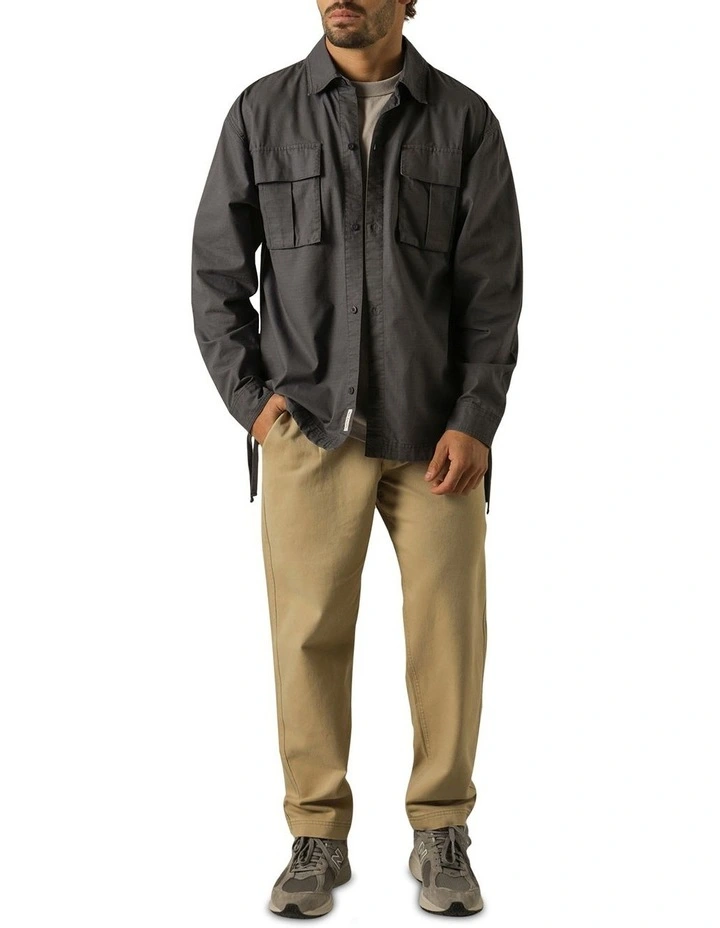 Wyatt Cargo Long Sleeve Shirt in Blueberry image 2