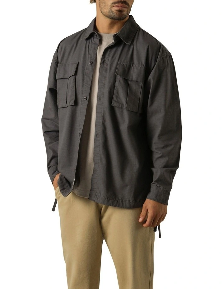Wyatt Cargo Long Sleeve Shirt in Blueberry image 3