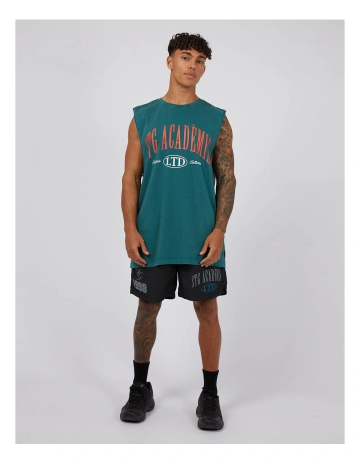 Courtside Muscle Tee in Pacific Blue image 2