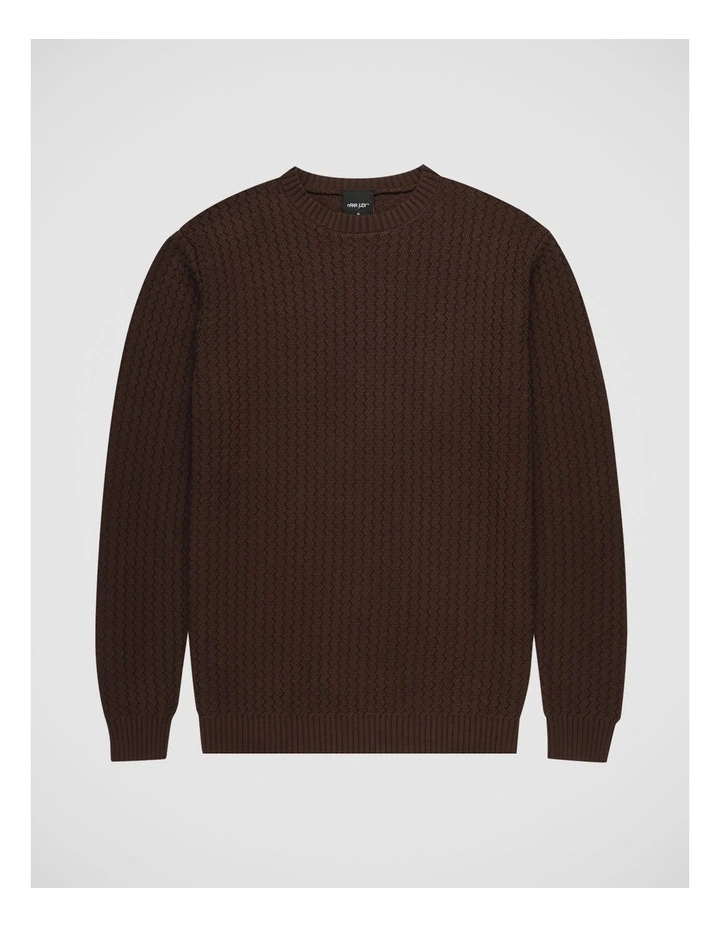 Ace Knitted Crew Neck Sweater in Brown image 6