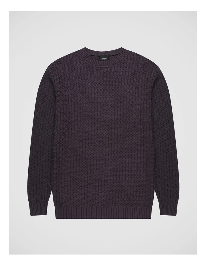 Ace Knitted Crew Neck Sweater in Charcoal image 5