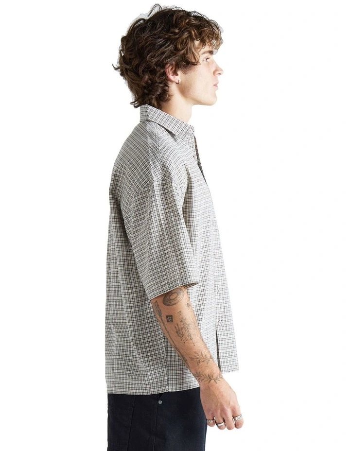 Harvey Short Sleeve Shirt in White Plaid image 3