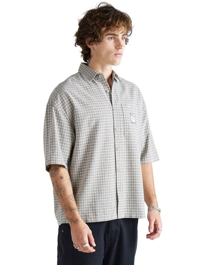 Harvey Short Sleeve Shirt in White Plaid image 4