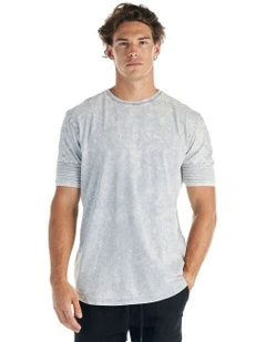 Maverick Pin Tuck Sleeve T-shirt in Vintage Grey
