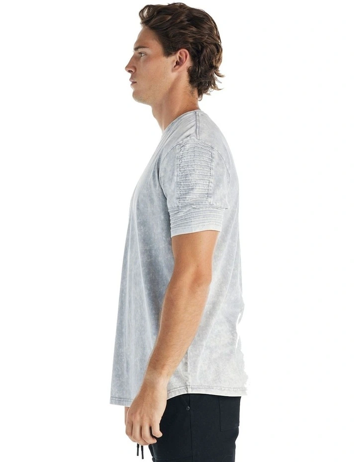 Maverick Pin Tuck Sleeve T-shirt in Vintage Grey image 3