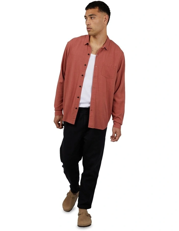 Mason Linen Shirt in Orange image 3