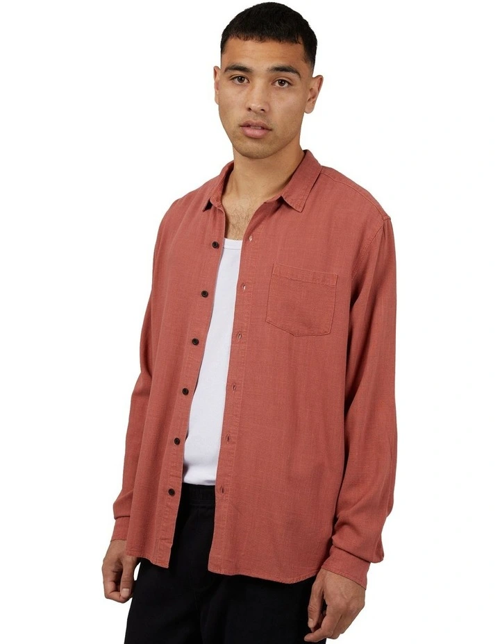 Mason Linen Shirt in Orange image 4