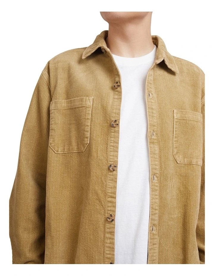 Cord Overshirt in Mustard image 3