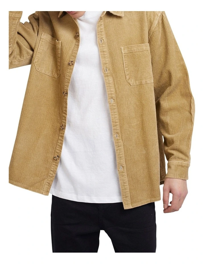 Cord Overshirt in Mustard image 4