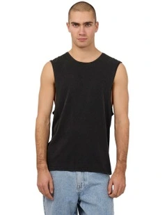 Classic Muscle Tee in Washed Black