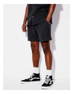 Chunky Waffle Shorts in Charcoal