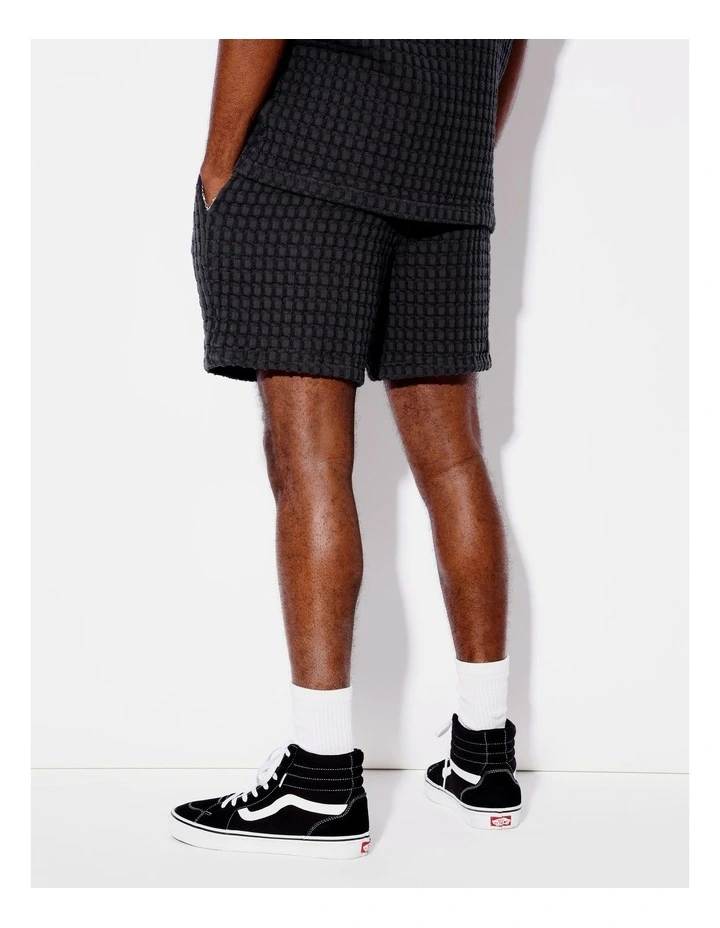 Chunky Waffle Shorts in Charcoal image 5